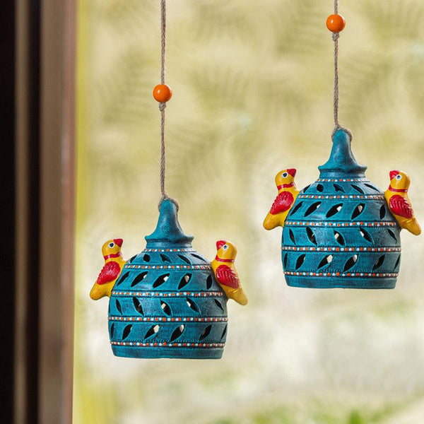 Buy Chirp Mates Handmade Garden Hanging - Set Of Two Wall Accents from Vaaree