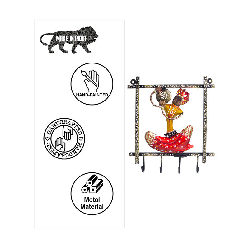 Buy Folk Symphony Handcrafted Key Holder - Red Hooks & Key Holders from Vaaree