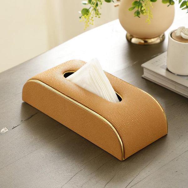 Buy Relca Leather Tissue Box - Beige Tissue Holder from Vaaree