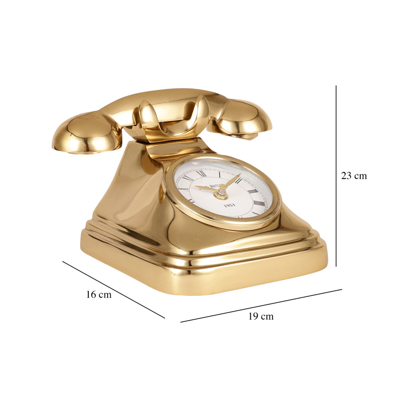 Buy Antique Telephone Table Clock - Gold Online in India | Vaaree