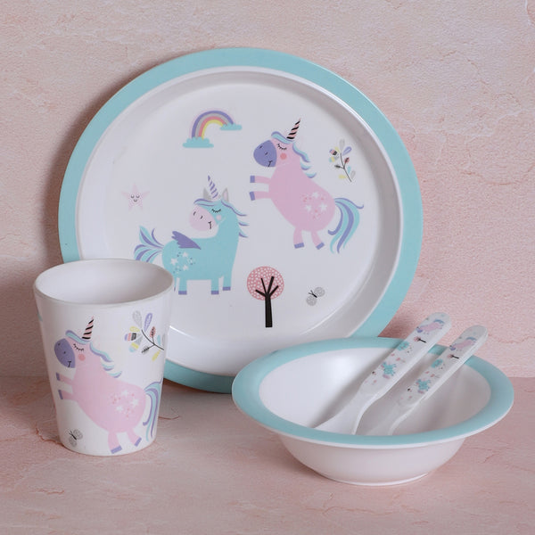 Buy Unicorn Land Kids Dinner Set - Five Piece Set Kids Dinner Set from Vaaree