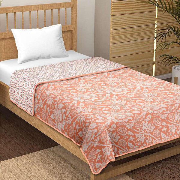 Buy Sumi Reversible Cotton Dohar (Orange) - 180 GSM Dohars from Vaaree