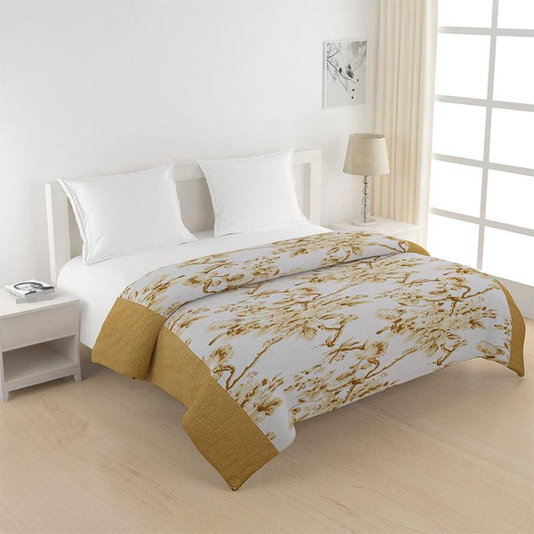 Buy Misty Floral Cotton Comforter (Yellow) - 150 GSM Comforters & AC Quilts from Vaaree