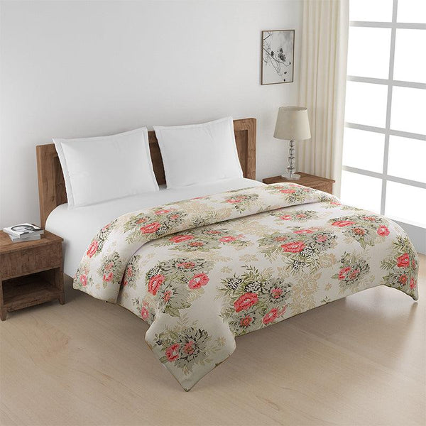 Buy Cream Cast Floral Cotton Comforter - 150 GSM Comforters & AC Quilts from Vaaree