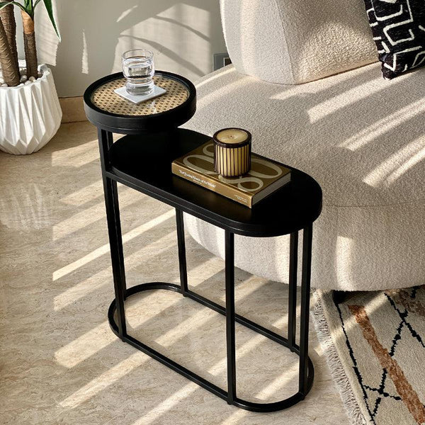 Buy Majo Rattan 2-Tier Accent Table Side & Bedside Tables from Vaaree