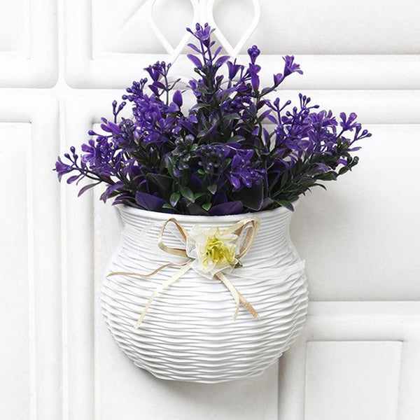 Buy Faux Lilac Flower Plant With Wall Hanging Pot Artificial Plants from Vaaree