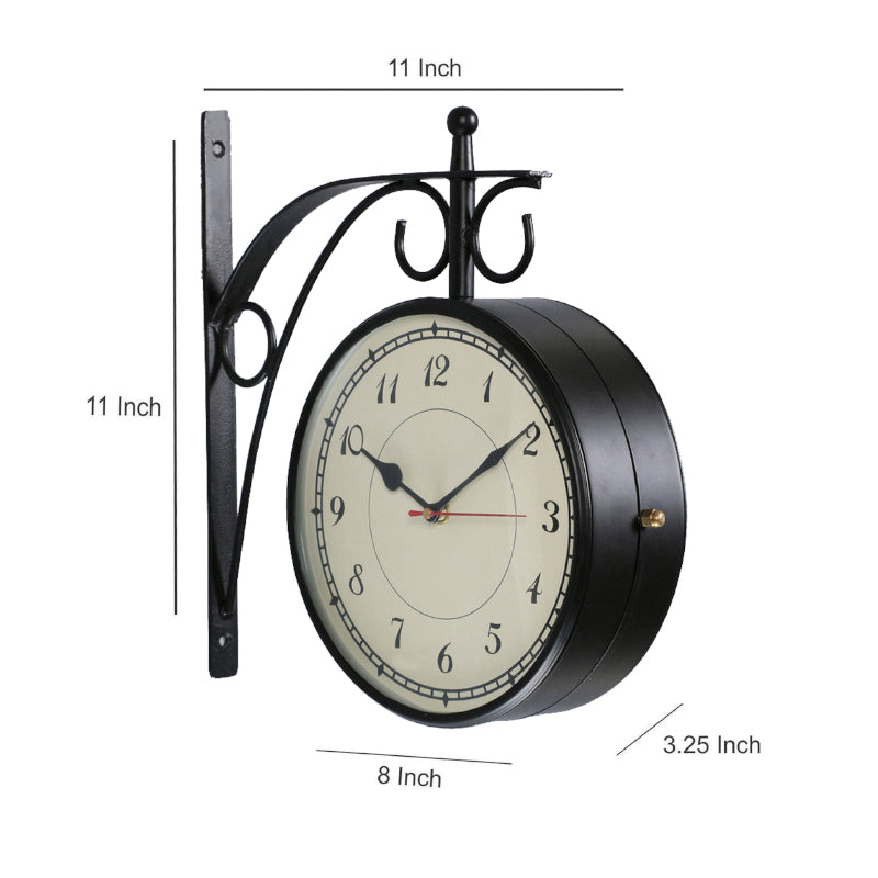 Buy Forma Double Sided Station Clock - Black Wall Clock from Vaaree