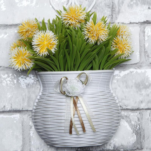 Buy Faux Yellow Dandelion Plant With Wall Hanging Pot Artificial Plants from Vaaree