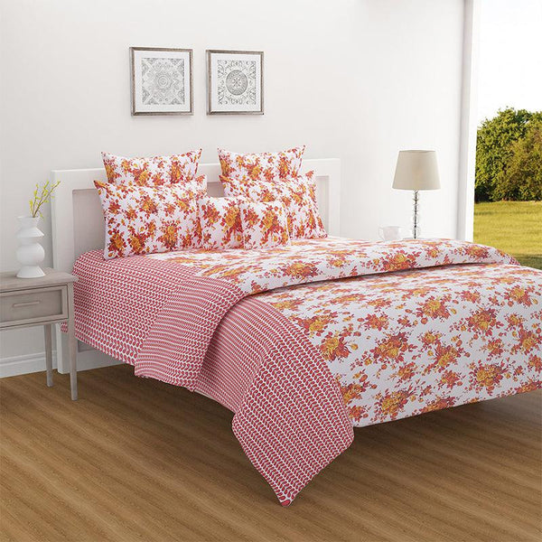 Buy Avery Floral Cotton Comforter (Red & Pink) - 150 GSM Comforters & AC Quilts from Vaaree