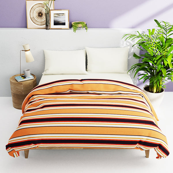 Buy Indie Striped Cotton Comforter (Brown) - 150 GSM Comforters & AC Quilts from Vaaree