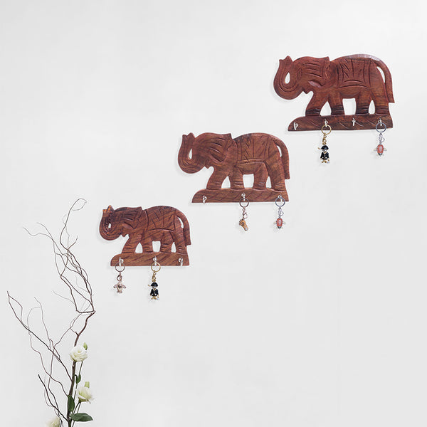 Buy Elephant Cross Key Holder - Set Of Three Hooks & Key Holders from Vaaree