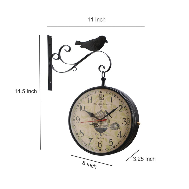 Buy Bird Perch Double Sided Station Clock Wall Clock from Vaaree