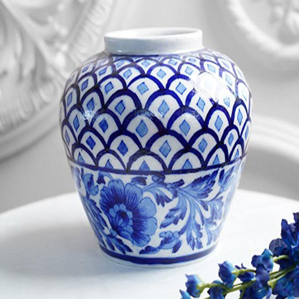 Buy Cerulean Handpainted Vase Vase from Vaaree