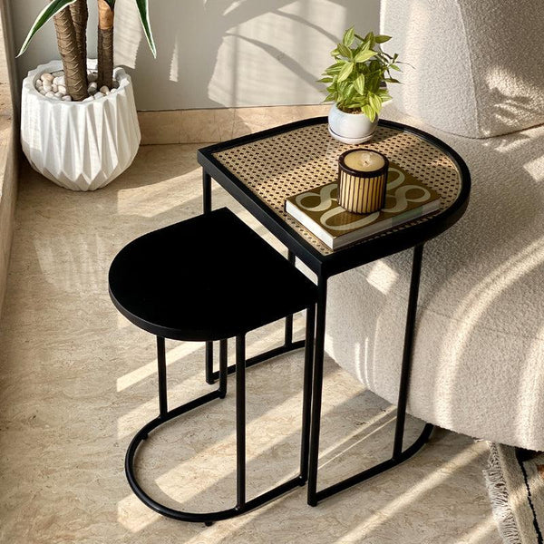 Buy Miha Rattan Accent Table - Set Of Two Side & Bedside Tables from Vaaree