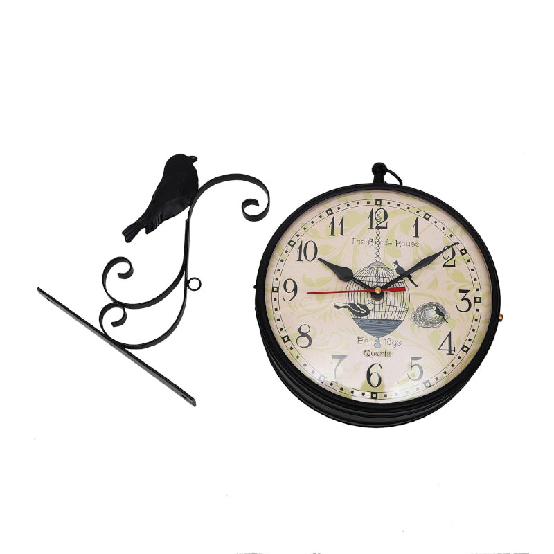 Buy Bird Perch Double Sided Station Clock Wall Clock from Vaaree