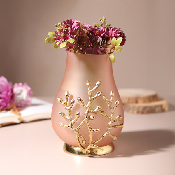 Buy Roscoe Branched Glass Vase - Peach Vase from Vaaree