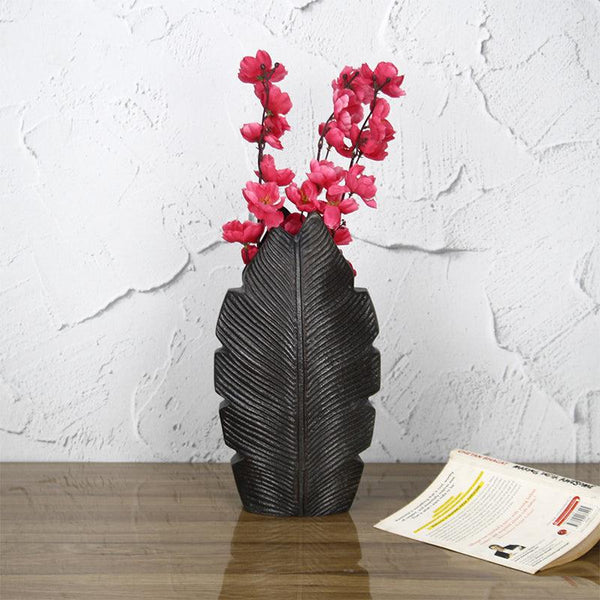 Buy Palm Laef Vase - Brown Vase from Vaaree