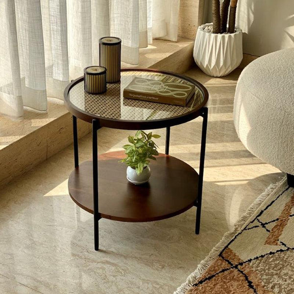 Buy Igrava Rattan Accent Table Side & Bedside Tables from Vaaree