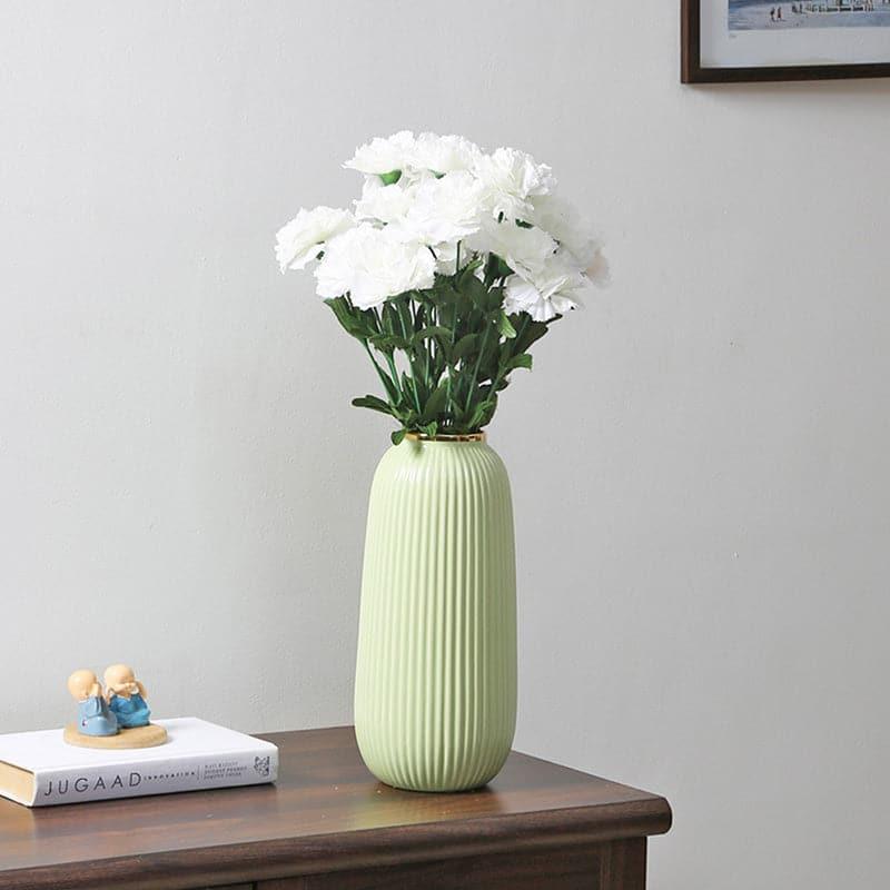 Buy Faux Carnation Bunch (White) - Set Of Two Artificial Flowers from Vaaree