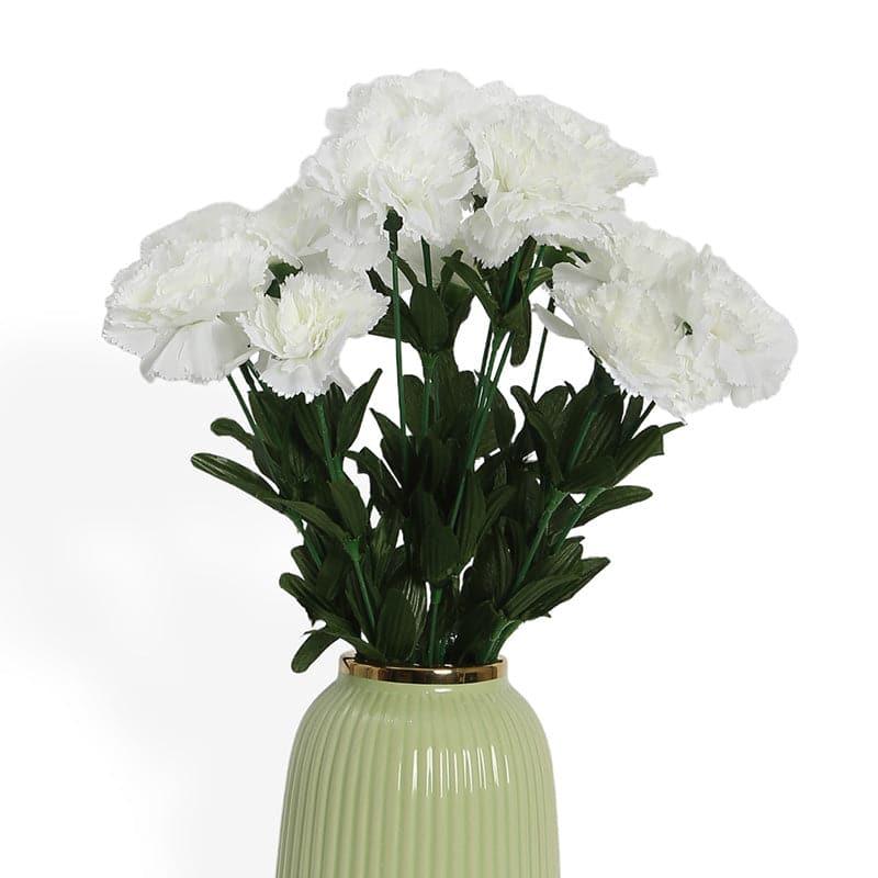 Buy Faux Carnation Bunch (White) - Set Of Two Artificial Flowers from Vaaree