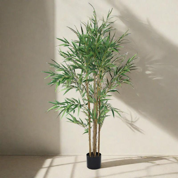 Buy Faux Bamboo Plant With Pot (4.92 ft) - Dark Green Artificial Plants from Vaaree