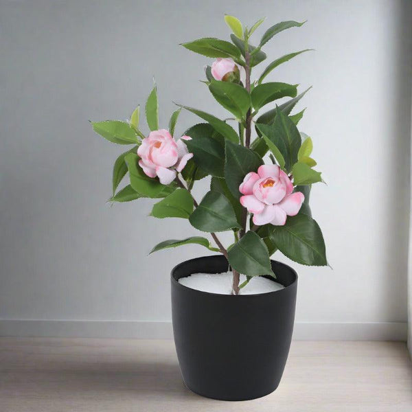 Buy Faux Camelia Rose Plant With Pot (34 cms) - Pink Artificial Plants from Vaaree