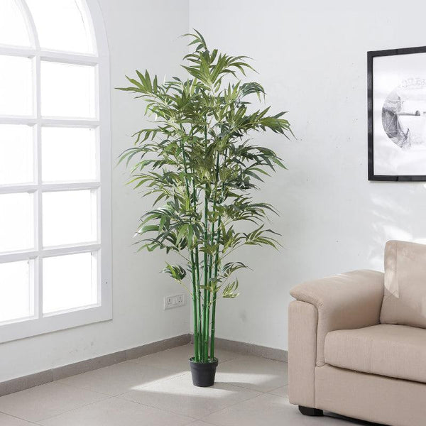 Buy Faux Evergreen Bamboo Plant With Pot (6.89 ft) - Dark Green Artificial Plants from Vaaree