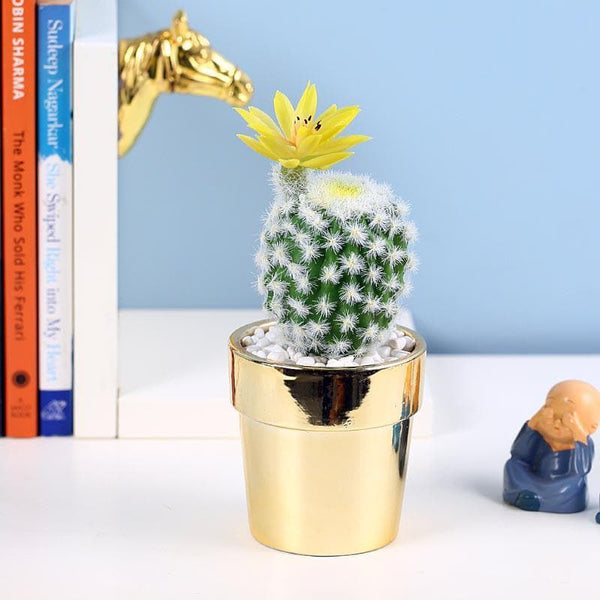 Buy Faux Large Cacti In Ceramic Pot - 14 cms Artificial Plants from Vaaree