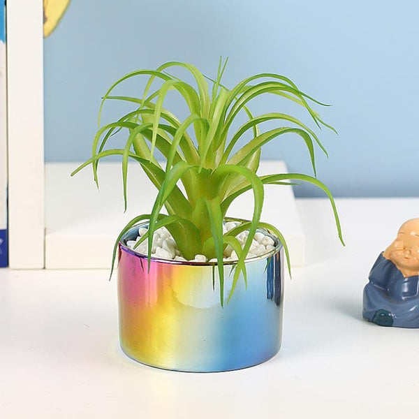 Buy Faux Succulent Leaf In Ombre Pot - 13.5 cms Artificial Plants from Vaaree