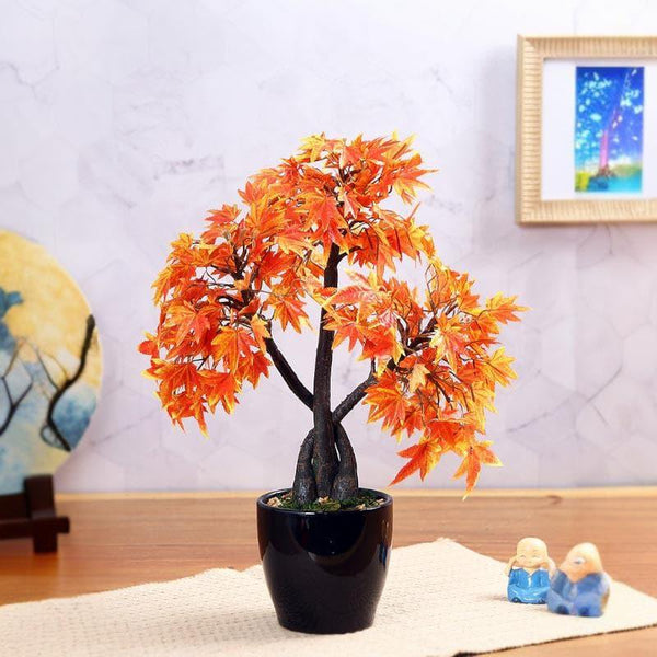 Buy Faux Tall Maple Bonsai (39 cms) - Red Artificial Plants from Vaaree