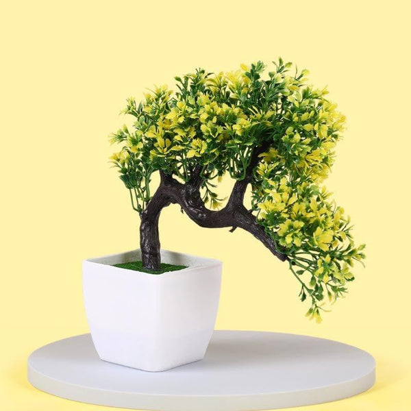 Buy Faux Tilted Bonsai In Plastic Pot - 25 cms Artificial Plants from Vaaree