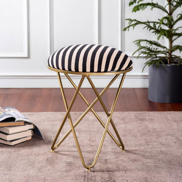 Buy Jada Velvet Stool - Black & White Benches & Stools from Vaaree