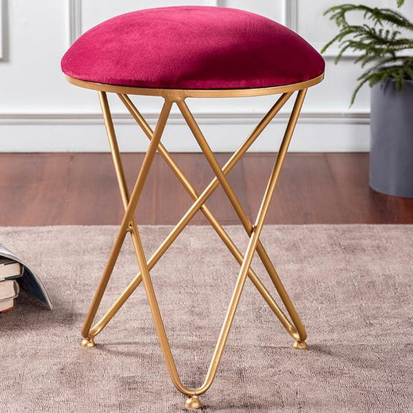 Buy Jada Velvet Stool - Red Benches & Stools from Vaaree