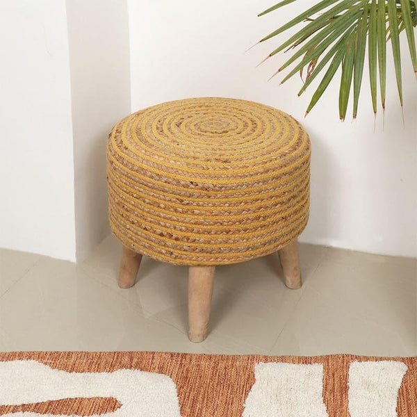 Buy Junis Striped Juco Stool - Beige Benches & Stools from Vaaree