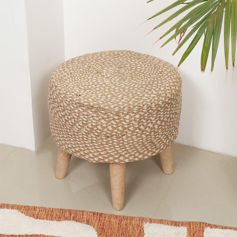 Buy Miya Cotton Stool - Beige Benches & Stools from Vaaree