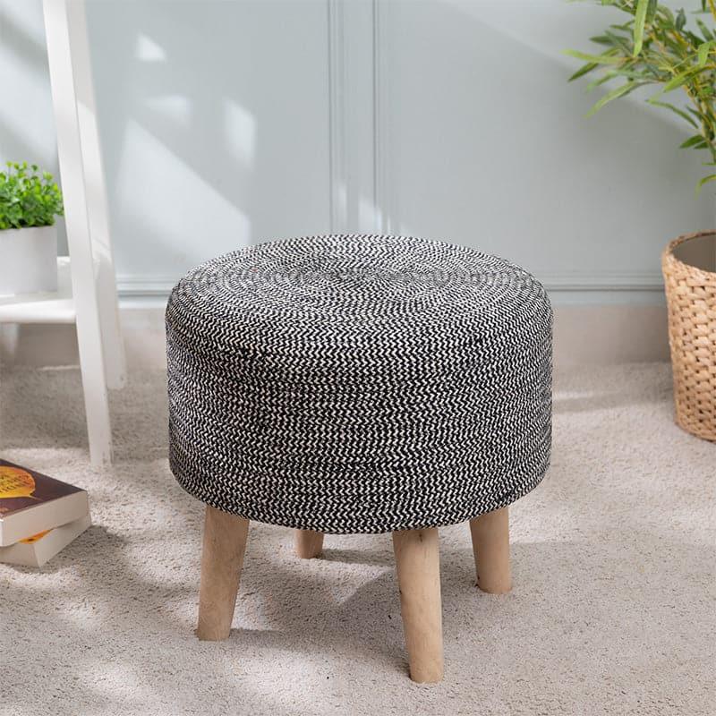 Buy Miya Cotton Stool - Black Benches & Stools from Vaaree