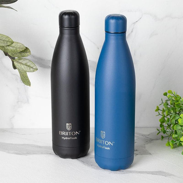 Buy Aqua Zen Bliss 620 ML Hot & Cold Thermos Water Bottle (Black & Blue) - Set Of Two Bottle from Vaaree