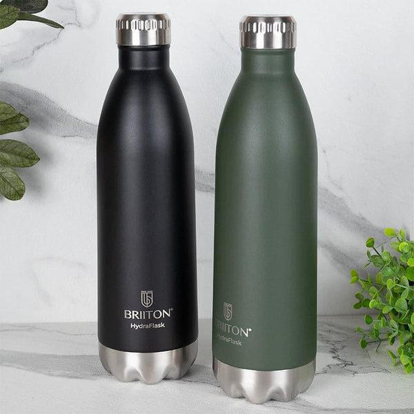 Buy Lerda 750 ML Hot & Cold Thermos Water Bottle (Black & Green) - Set Of Two Bottle from Vaaree