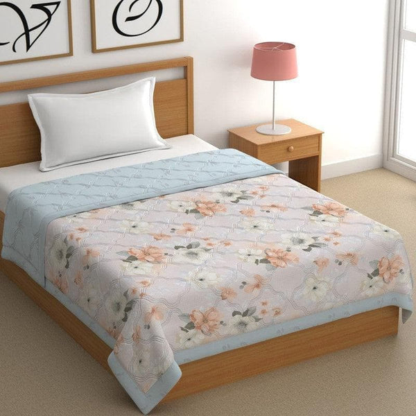 Buy Caprina Floral Glace Cotton Comforter - 120 GSM Comforters & AC Quilts from Vaaree