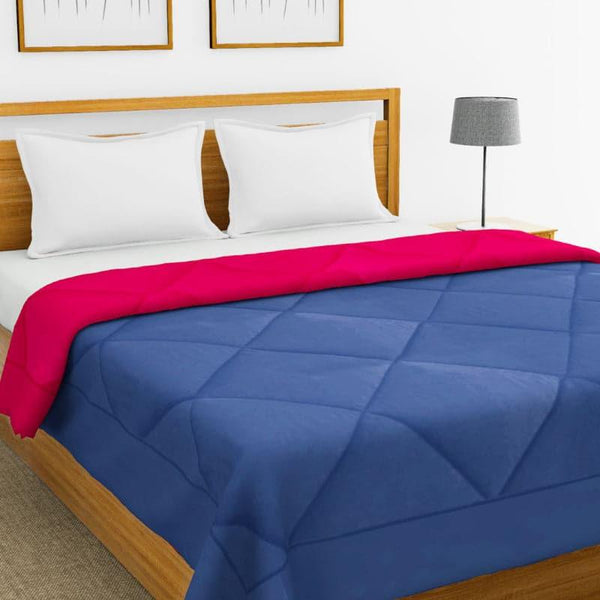 Buy Gibo Reversible Dual Color Glace Cotton/Microfiber Comforter (Blue & Red) - 200 GSM Comforters & AC Quilts from Vaaree