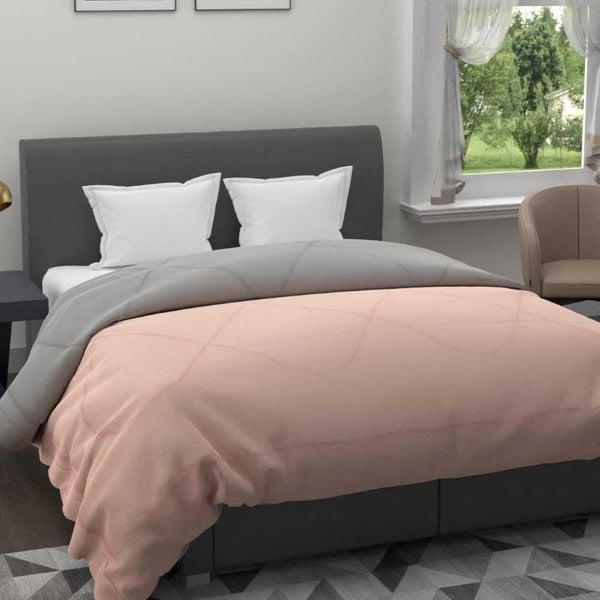 Buy Greysque Dual Color Glace Cotton/Microfiber Comforter (Peach) - 250 GSM Comforters & AC Quilts from Vaaree