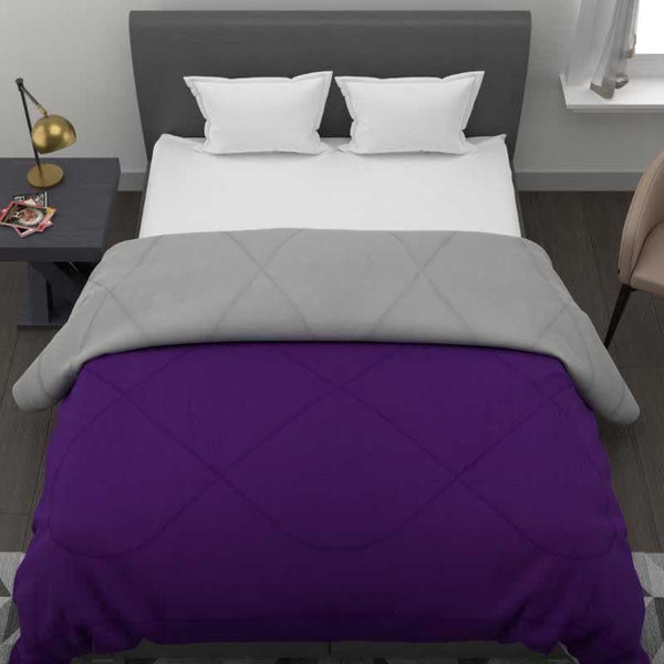 Buy Greysque Dual Color Glace Cotton/Microfiber Comforter (Purple) - 250 GSM Comforters & AC Quilts from Vaaree