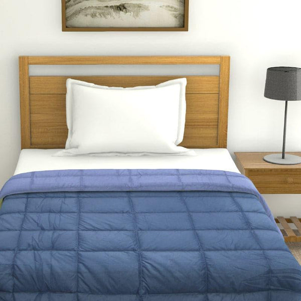 Buy Nova Grided Polyester Comforter (Blue) - 120 GSM Comforters & AC Quilts from Vaaree