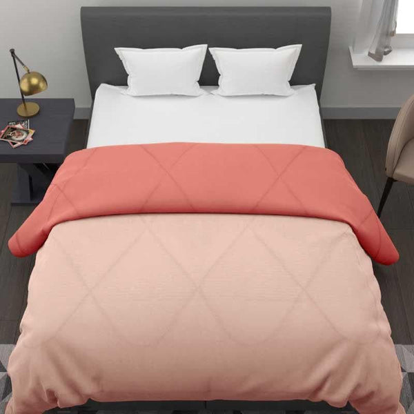 Buy Tesse Dual Color Glace Cotton/Microfiber Comforter (Peach) - 250 GSM Comforters & AC Quilts from Vaaree