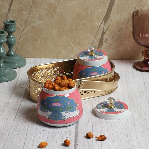 Buy Agora Nandi Ethnic Basket With Jar - Set Of Three Container from Vaaree