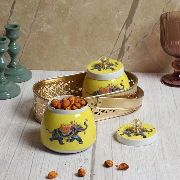 Buy Jiru Ethnic Basket With Jar - Set Of Three Container from Vaaree