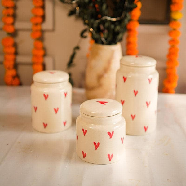 Buy Warm Hearts Jar - Set Of Three Container from Vaaree