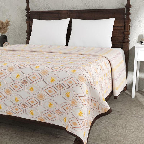 Buy Fiora Floral Cotton Dohar (Yellow & Orange) - 150 GSM Dohars from Vaaree