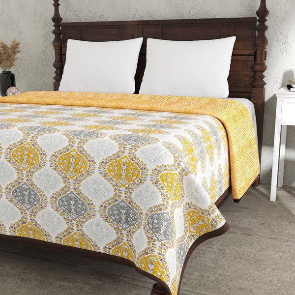 Buy Madro Ethnic Cotton Dohar (Yellow) - 150 GSM Dohars from Vaaree