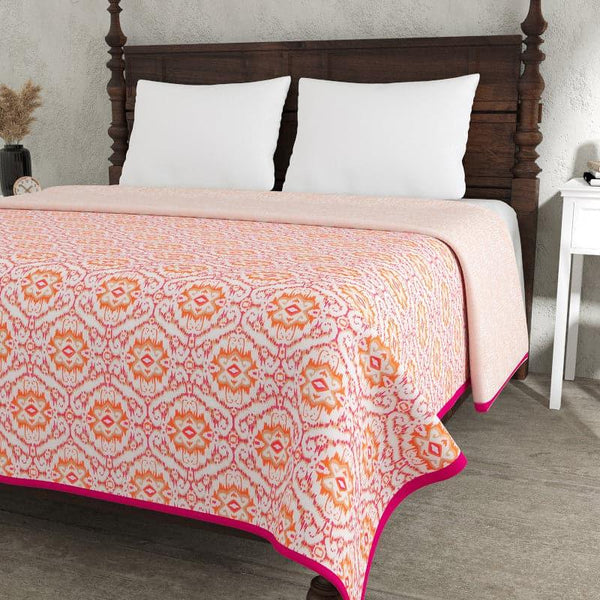 Buy Sparkle Snow Floral Cotton Dohar (Orange) - 150 GSM Dohars from Vaaree